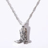Pendant Necklace Cowboy Boots Style Copper Electroplated Jewelry