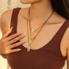 Pendant Necklace Crystal Wax Thread Stone Geometric Style