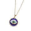 Pendant Necklace Devil's Eye Copper Inlaid Zircon Unisex O Word Chain