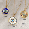 Pendant Necklace Devil's Eye Copper Inlaid Zircon Unisex O Word Chain