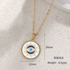 Pendant Necklace Devil's Eye Copper Inlaid Zircon Unisex O Word Chain