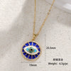 Pendant Necklace Devil's Eye Copper Inlaid Zircon Unisex O Word Chain