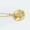 Pendant Necklace Disc Copper Mixed Gemstone Setting Electroplating Letters Numbers Text Style Unisex