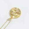 Pendant Necklace Disc Copper Mixed Gemstone Setting Electroplating Letters Numbers Text Style Unisex