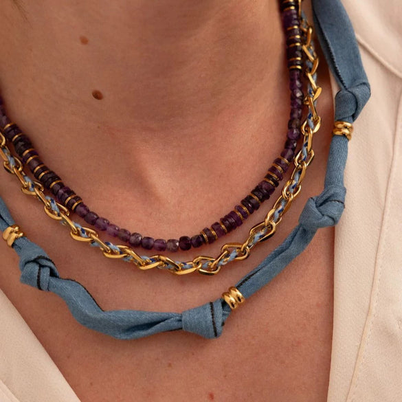 Pendant Necklace Fabric Seiko Regular Chain Ins Style