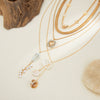 Pendant Necklace Fake Pearl Alloy Geometric Heart Shape Electroplating For Women