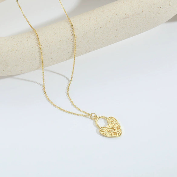 Pendant Necklace For Women Copper Geometric Shape Mixed Gemstone Setting Electroplating Heart Envelope Love Lock Design