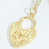 Pendant Necklace For Women Copper Geometric Shape Mixed Gemstone Setting Electroplating Heart Envelope Love Lock Design