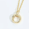 Pendant Necklace For Women Copper Geometric Shape Mixed Gemstone Setting Electroplating Heart Envelope Love Lock Design