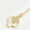 Pendant Necklace Fourleaf Clover Geometric Copper Mixed Gemstone Electroplating For Women