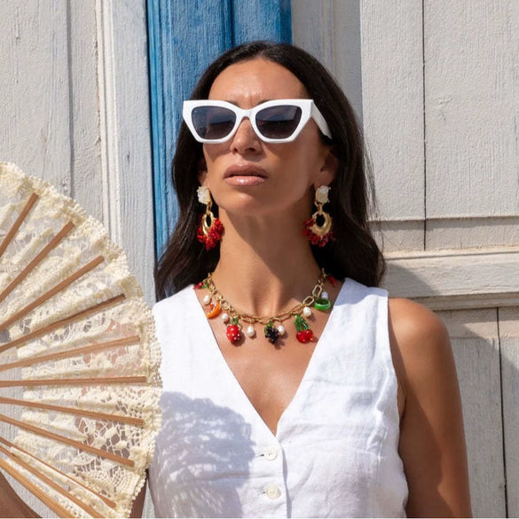 Pendant Necklace Fruit Pattern Copper Electroplating