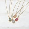 Pendant Necklace Geometric Fresh Green Titanium Steel Plated 18K Gold For Women