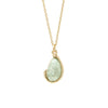 Pendant Necklace Geometric Fresh Green Titanium Steel Plated 18K Gold For Women