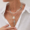 Pendant Necklace Geometric Pattern Alloy Copperclad Iron Iron Copper Snake Bone Chain Electroplating