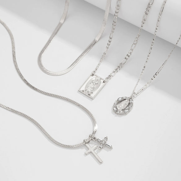 Pendant Necklace Geometric Pattern Alloy Copperclad Iron Iron Copper Snake Bone Chain Electroplating