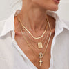 Pendant Necklace Geometric Pattern Alloy Copperclad Iron Iron Copper Snake Bone Chain Electroplating