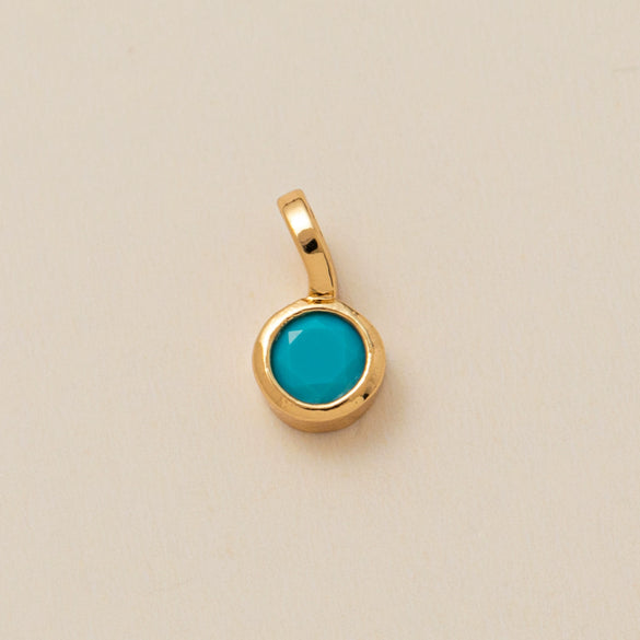 Pendant Necklace Glass Zircon Copper Electroplating Hexagonal Round Shape Birthstone December