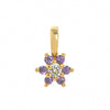 Pendant Necklace Glass Zircon Copper Electroplating Hexagonal Round Shape Birthstone December
