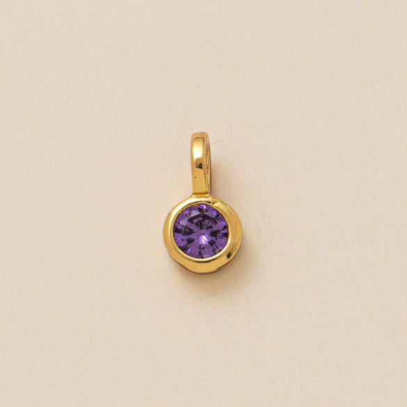 Pendant Necklace Glass Zircon Copper Electroplating Hexagonal Round Shape Birthstone December