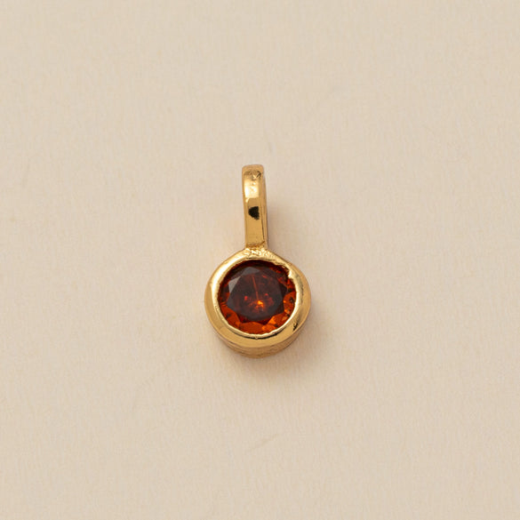 Pendant Necklace Glass Zircon Copper Electroplating Hexagonal Round Shape Birthstone December