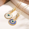 Pendant Necklace Gold Plated Copper Geometric Oil Drop Devil's Eye Retro