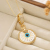 Pendant Necklace Gold Plated Copper Geometric Oil Drop Devil's Eye Retro
