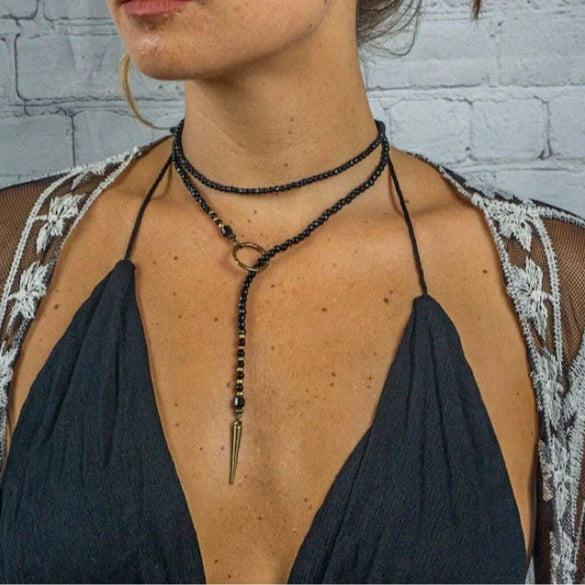 Pendant Necklace Gothic Rivet Acrylic Alloy Geometric Handmade Multistrand O Word Chain Unisex