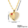 Pendant Necklace Heart Shape Copper Inlaid Zircon Electroplated