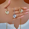 Pendant Necklace Heart Shape Copper Inlaid Zircon Electroplated