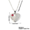 Pendant Necklace Heart Shape Copper Inlaid Zircon Electroplated