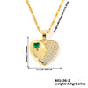Pendant Necklace Heart Shape Copper Inlaid Zircon Electroplated