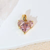 Pendant Necklace Heartshaped Copper Microinlaid Colorful Zircon Electroplating