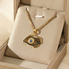 Pendant Necklace Heartshaped Devil's Eye Stainless Steel Mixed Gemstone Setting Electroplating Simple Geometric Women's