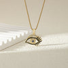 Pendant Necklace Heartshaped Devil's Eye Stainless Steel Mixed Gemstone Setting Electroplating Simple Geometric Women's