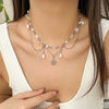 Pendant Necklace Hip Hop Star Shape Geometric Imitation Pearl Metal Zinc Alloy Iron Electroplating Ball Chain