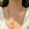 Pendant Necklace Hip Hop Star Shape Geometric Imitation Pearl Metal Zinc Alloy Iron Electroplating Ball Chain