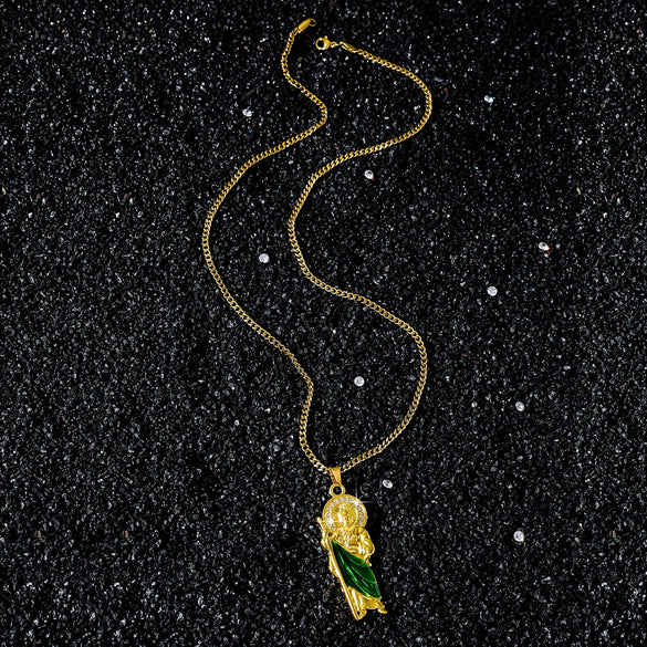 Pendant Necklace Hiphop Creative Religious Style With Cartoon Characters Zinc Alloy Electroplating For Men