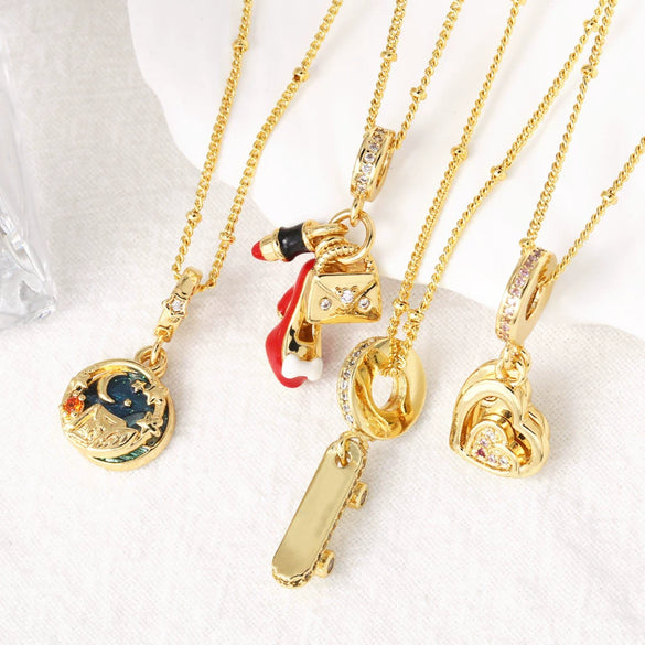 Pendant Necklace Hiphop Geometric Copper Electroplated