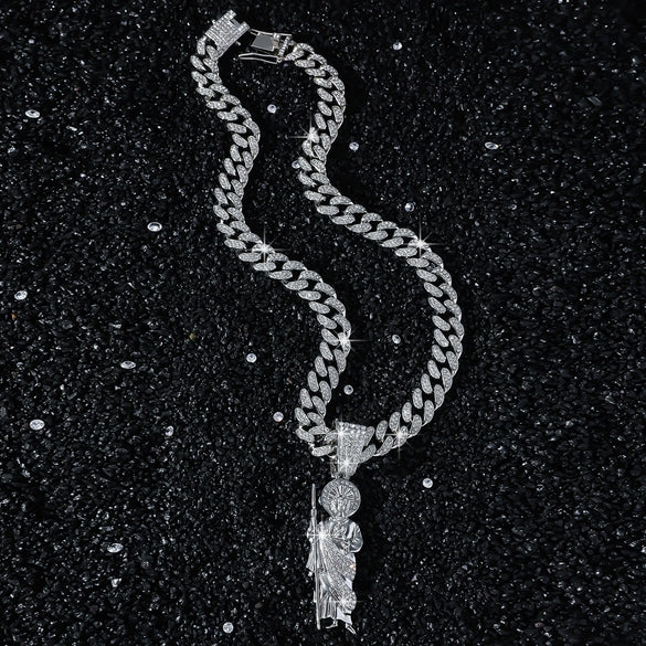 Pendant Necklace Hiphop Style Religious Portrait Alloy Electroplating