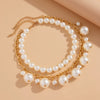 Pendant Necklace Imitation Pearl Aluminum Chain Alloy Electroplated Geometric Style Women's