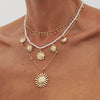 Pendant Necklace Imitation Pearl Copper Chain Alloy Geometric Electroplating