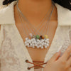 Pendant Necklace Imitation Pearl Resin Copper Drop Shape Electroplating Snake Bone Chain For Women