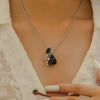 Pendant Necklace Imitation Pearl Resin Copper Drop Shape Electroplating Snake Bone Chain For Women