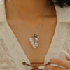 Pendant Necklace Imitation Pearl Resin Copper Drop Shape Electroplating Snake Bone Chain For Women