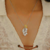 Pendant Necklace Imitation Pearl Resin Copper Drop Shape Electroplating Snake Bone Chain For Women