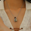 Pendant Necklace Imitation Pearl Resin Copper Drop Shape Electroplating Snake Bone Chain For Women