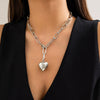 Pendant Necklace Iron Heart Shape Electroplated Simple Style For Women