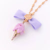 Pendant Necklace Jewelry Copper Bow Fairy Fruit Food Style Electroplated