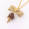 Pendant Necklace Jewelry Copper Bow Fairy Fruit Food Style Electroplated