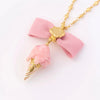 Pendant Necklace Jewelry Copper Bow Fairy Fruit Food Style Electroplated